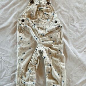 OshKosh B'gosh Cream Overalls with Blue Floral